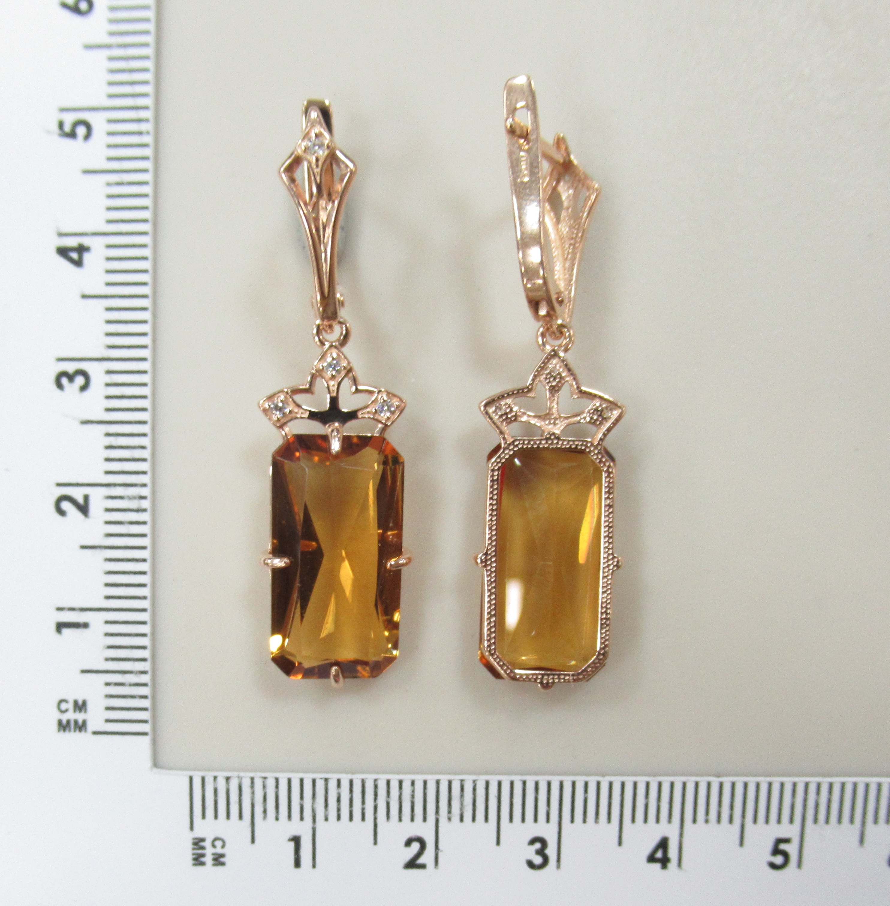 Серебряные серьги с цитринами